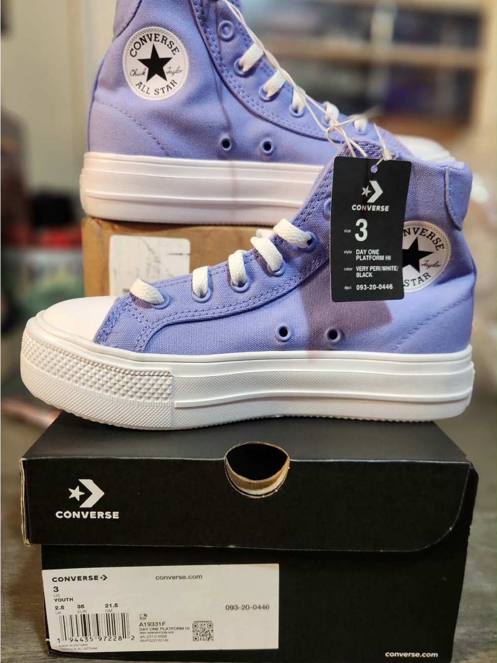 Converse Kids Lavender High Top Sneakers